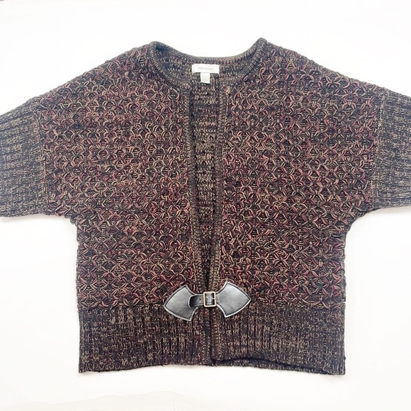 Dress Barn multicolored chunky knit short sleeve cardigan - Picture 1 of 5